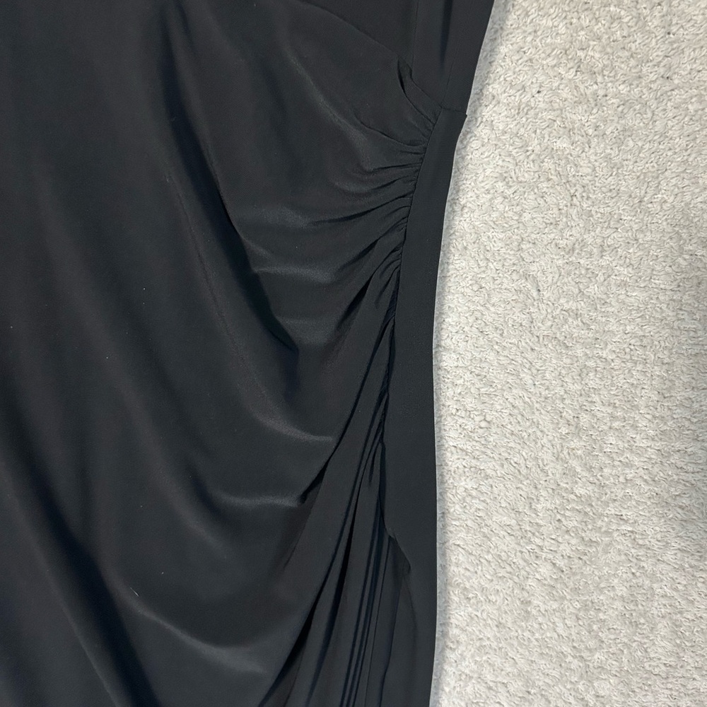 Lauren Ralph Lauren Black Ruched Sheath Midi Dress LBD - Picture 10 of 12